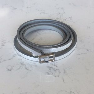 Silver Metallic Skinny Belt